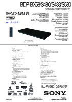 Sony BDP-S580 - Service Manual1-0